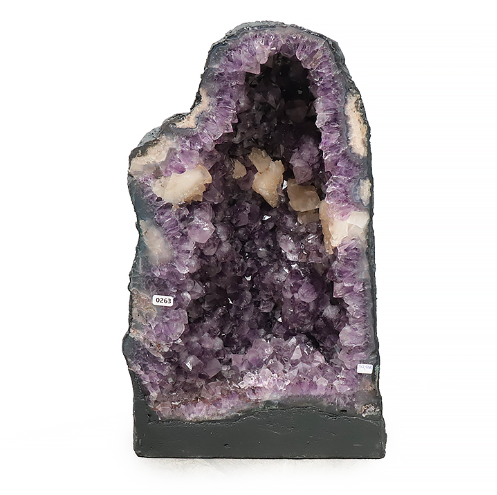 Amethyst-Kathedrale „Unikat Nr. 0263“ – Monumentaler Pracht-Dom mit seltenen Calcit-Blüten (37,2 kg)