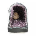 Amethyst-Kathedrale „Unikat Nr. 0264“ – Monumentale Geode mit großer Calcit-Blüte (34,16 kg)