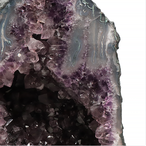 Amethyst-Kathedrale „Unikat Nr. 0256“ – Gotischer Kristall-Dom mit breitem Achatband (19,9 kg | AA+)