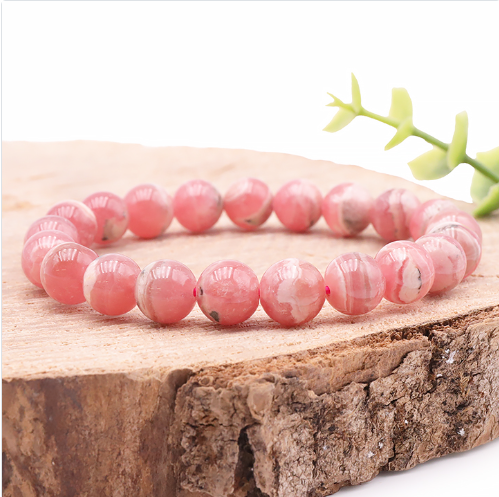 Argentinischer Rhodochrosit Kugelarmband „Inca Rose“ – AAA-Luxusklasse (8mm)