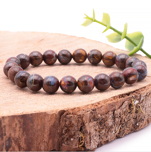 Australischer Boulder-Opal Kugelarmband „Earth & Fire“ – A+-Premiumklasse (8mm)