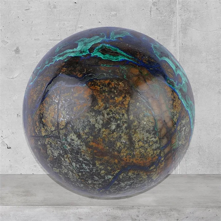 Azurit-Malachit-Kugel (5,1 cm / 194 g) – Die perfekte Balance aus Verstand & Gefühl