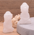 Bergkristall Buddha-Duo „Pure Light“ – Handgeschnitzte Meditations-Wächter (50 mm)