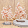 Bergkristall Edelstein-Baum „Pure Harmony“ – Kunstvoller Lebensbaum auf echter Achatscheibe (ca. 200 mm)