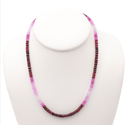 Birma & Kenia Rubin Facetten-Collier „Continental Rose“ – 102 Karat