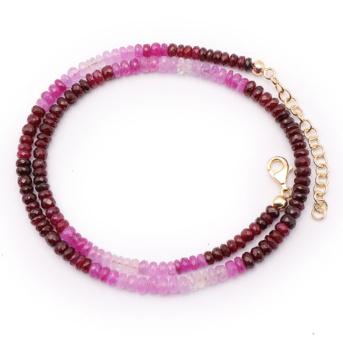 Birma & Kenia Rubin Facetten-Collier „Continental Rose“ – 102 Karat