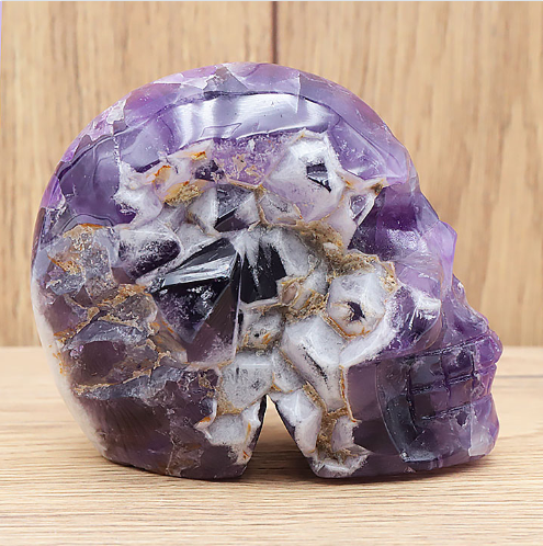 Chevron-Amethyst XXL-Solitär „Violet Emperor“ – Exzellente Skulpturen-Form (740g)