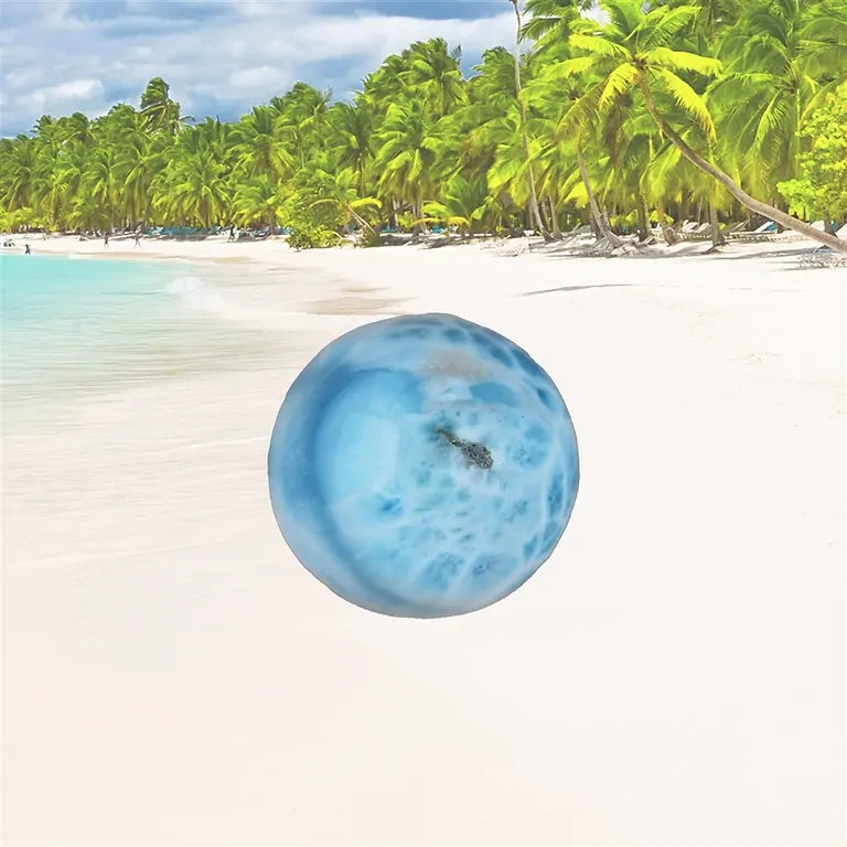 Exklusive Larimar-Kugel (3 cm) – „Atlantis-Stein“ für Offenheit & Geistige Weite