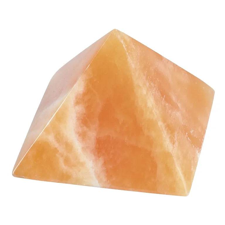 Exklusive Orangencalcit-Pyramide (10 x 10 cm) – Lebensfreude & Energetischer Fokus