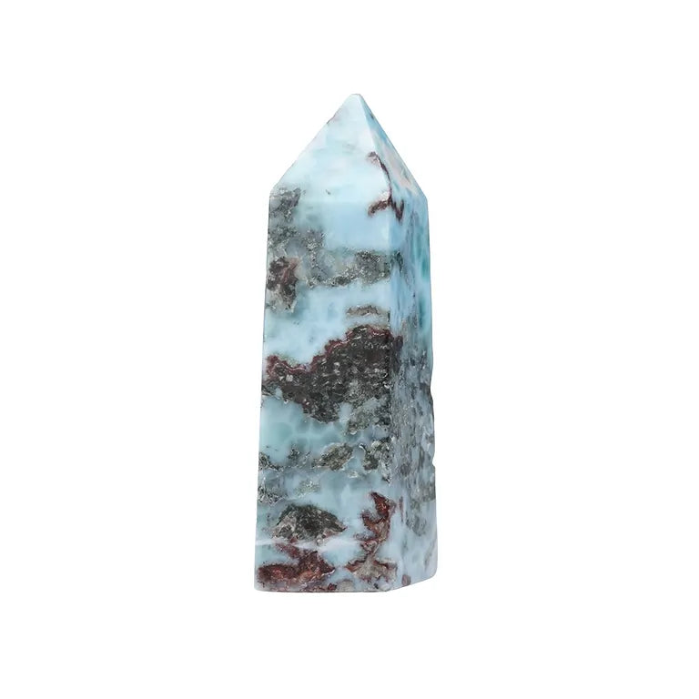 Exklusiver Larimar-Obelisk – Karibischer „Atlantisstein“ für geistige Weite
