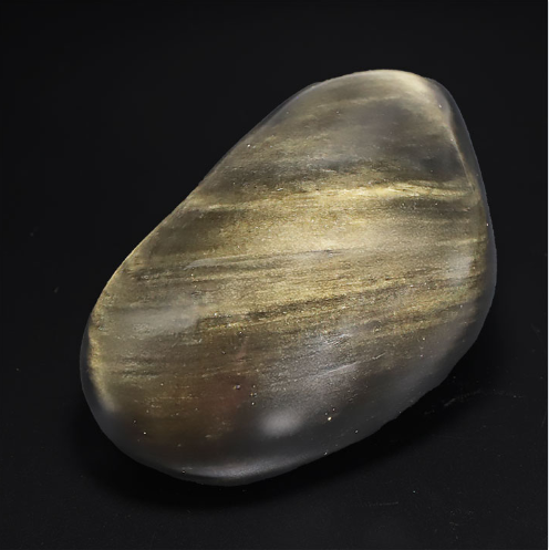 Goldener Obsidian Museums-Freiform „Golden Parallel“ – AAA-Weltklasse (640g)