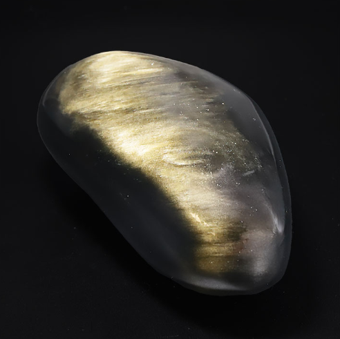 Goldener Obsidian Museums-Freiform „Golden Parallel“ – AAA-Weltklasse (640g)