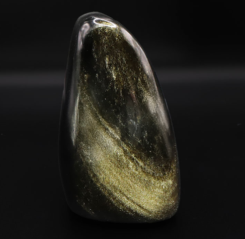 Goldener Obsidian Premium-Freiform „Golden Horizon“ – Edler Solitär (670g)