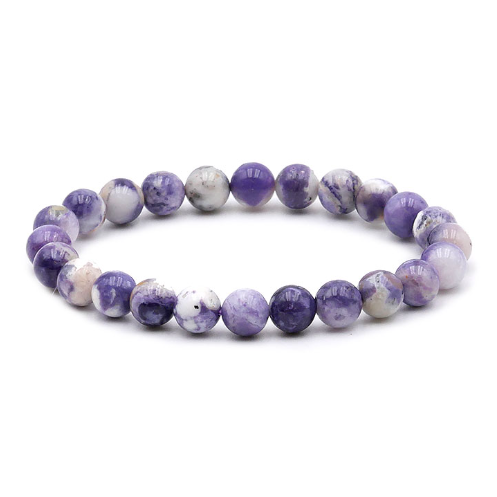 Hochexklusives Bertrandit-Armband AA+ – Seltene 8mm Opal-Fluorit-Perlen aus den USA