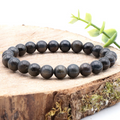 Indischer Schwarzer Saphir Kugelarmband „Black Diamond Aura“ – Edler Korund (8mm)