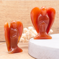 Karneol Schutzengel-Duo „Fiery Blessing“ – Handgeschnitzte Meisterstücke in A+-Spitzenqualität (50 mm)