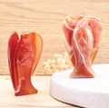 Karneol Schutzengel- „Fiery Grace“ – Imposante Edelstein-Figur (75 mm)