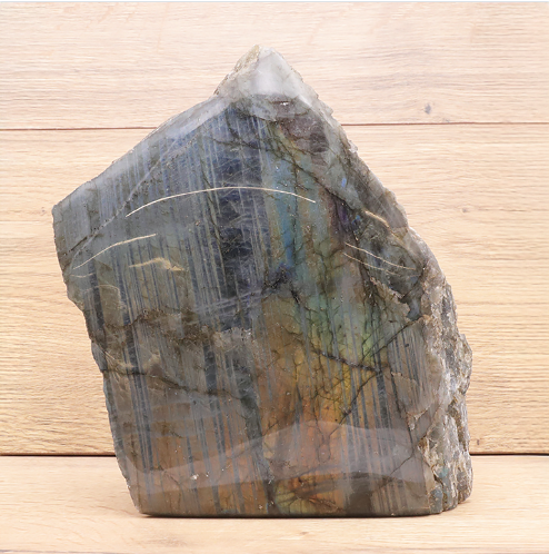 Labradorit XXL-Monolith „Bronze Horizon“ – Schauseite poliert (4,11 kg / AA)