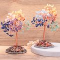 Multi-Edelstein-Baum „Chakra Harmony“ – Kunstvoller 7-Chakra-Lebensbaum auf Achatscheibe (ca. 200 mm)