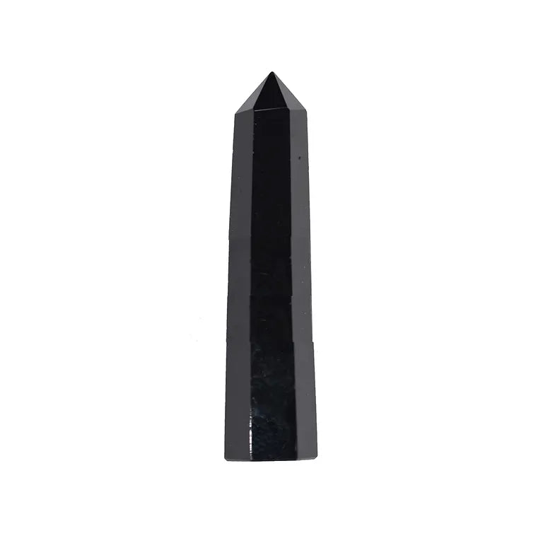 Obsidian-Obelisk (11 cm) – Sechseckiger Crystal Tower für Schutz & Selbsterkenntnis