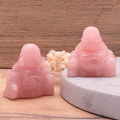 Rosenquarz Buddha-Duo „Heart’s Blessing“ – Handgeschnitzte Glücksbringer (50 mm)