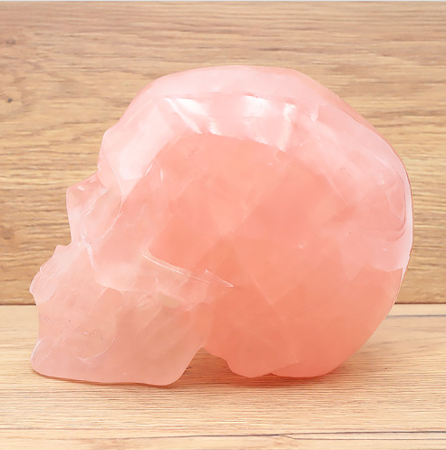Rosenquarz XXL-Skull „Pure Heart“ – Luxus-Solitär aus Südafrika (2,75 kg)