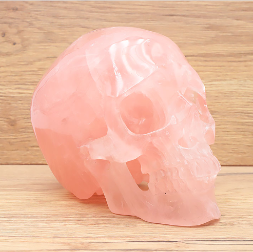 Rosenquarz XXL-Skull „Pure Heart“ – Luxus-Solitär aus Südafrika (2,75 kg)