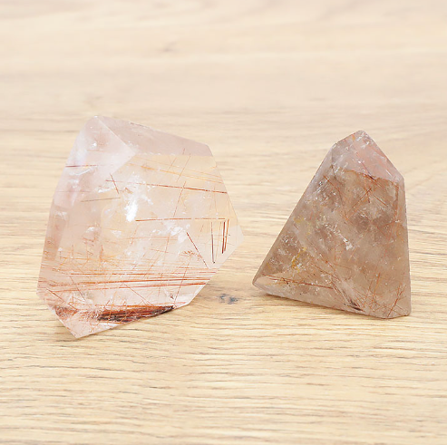 Rutil-Quarz Design-Duo „Crimson Grace“ – Meisterstücke in AA+-Spitzenqualität (88 g)