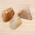 Rutil-Quarz Design-Trio „Golden Rays“ – Handpolierte Kristall-Solitäre im 3er-Set (118 g)
