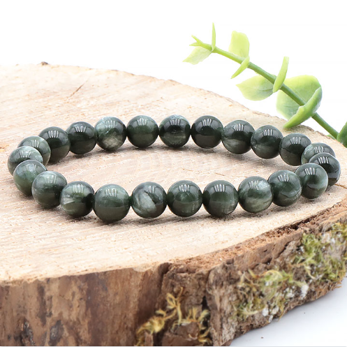 Sibirischer Seraphinit Kugelarmband „Angel Wings“ – AA+-Excellence (8mm)