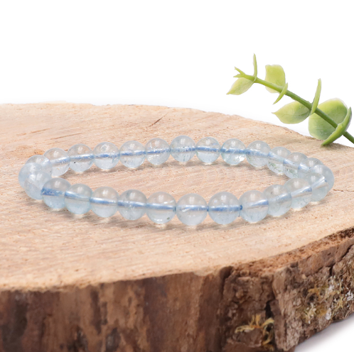 Simbabwe-Topas Kugelarmband „Gletscher-Leuchten“ – AAA-Luxusklasse (8mm)