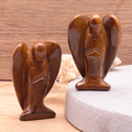 Tigerauge Schutzengel-Duo „Golden Eye“ – Handgeschnitzte Edelstein-Figuren (50 mm)