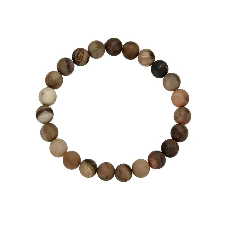 Versteinertes Holz Edelstein-Armband – Baumquarz / Mattiert