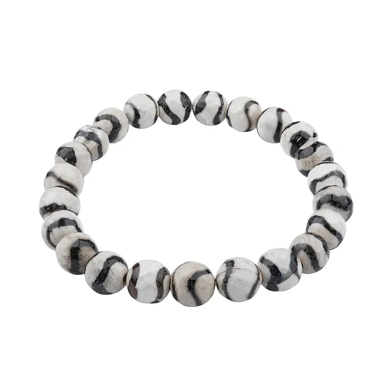 Zebra-Achat Edelstein-Armband – Facettiert