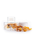 inu! Crystal Jar „AMBER“ – Bernstein & Bergkristall für Lebensfreude