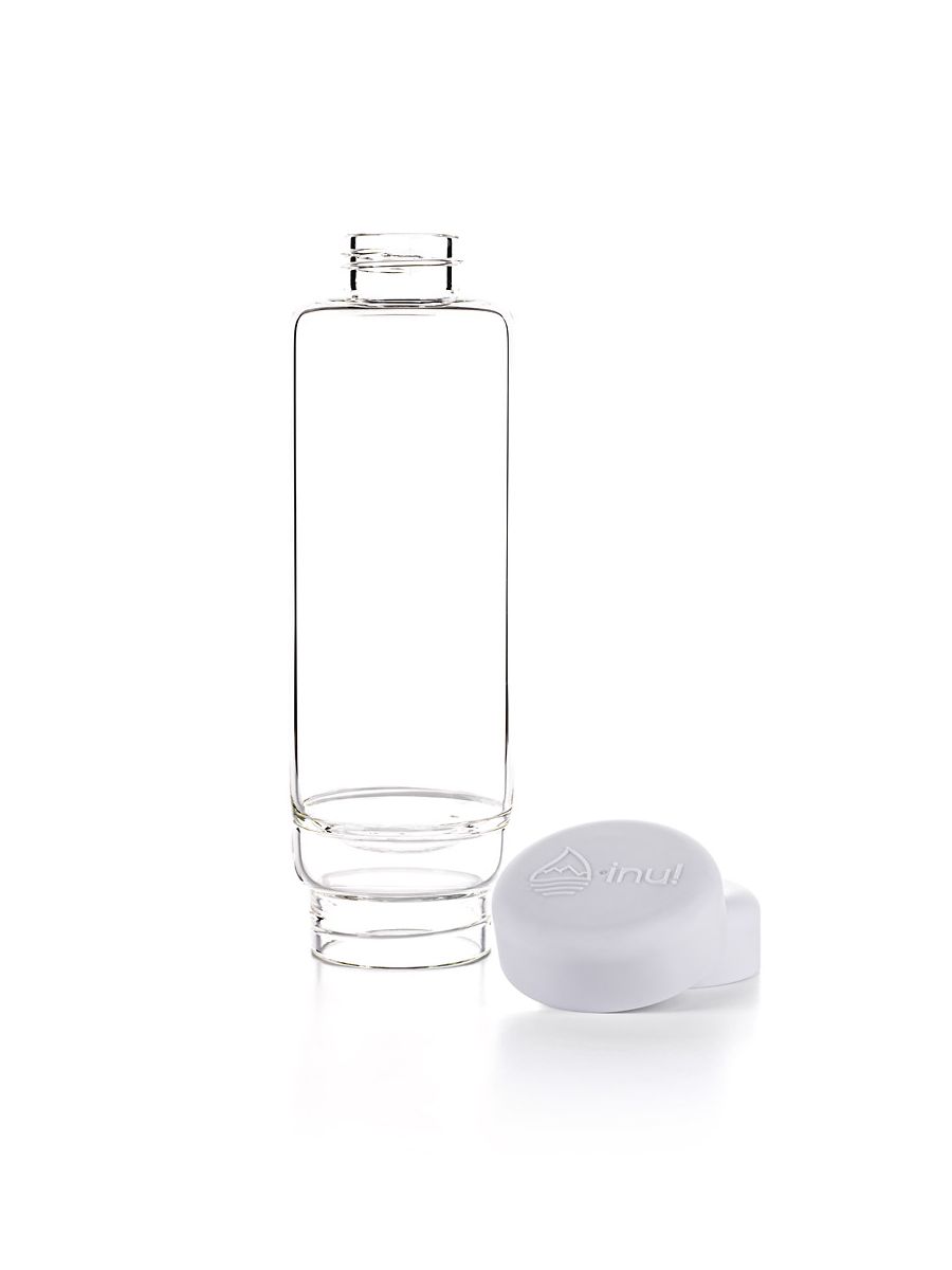 Edelstein-Trinkflasche inu! „Cloud White“ – Pure Klarheit & DIY-Freiheit