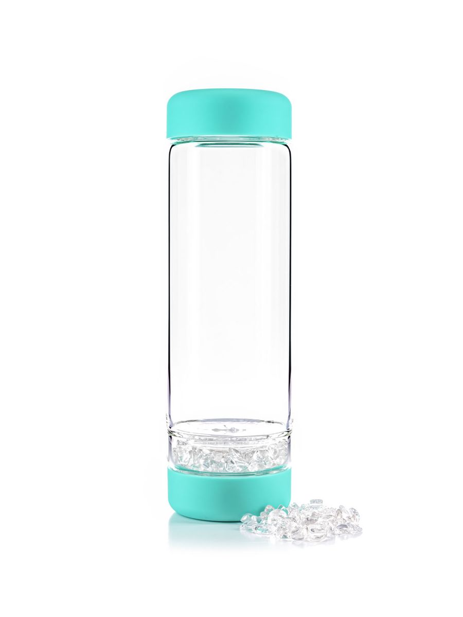 Edelstein-Trinkflasche inu! „Ocean Blue“ – Maritime Frische & DIY-Individualität