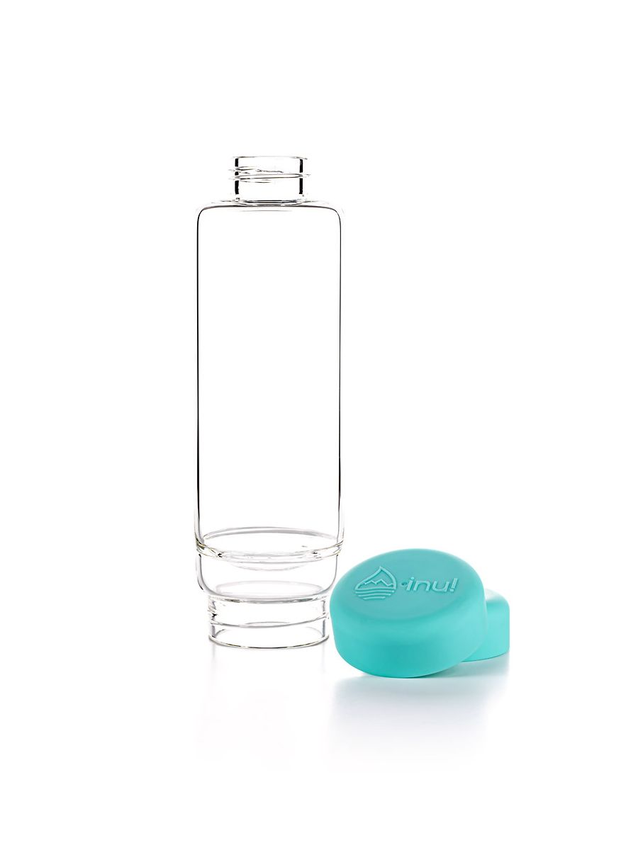 Edelstein-Trinkflasche inu! „Ocean Blue“ – Maritime Frische & DIY-Individualität