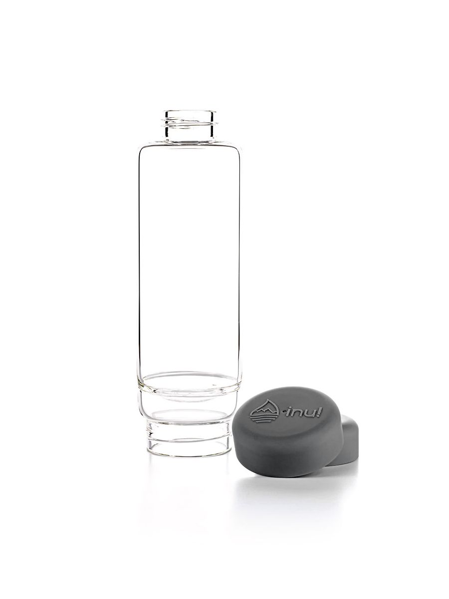 Edelstein-Trinkflasche inu! „Lava Grey“ – Zeitlose Eleganz & DIY-Klarheit